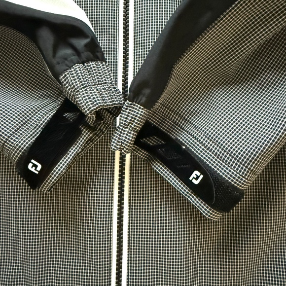 Footjoy DJ Hydrolite Grey/White/Black Full Zip Rain Wind Golf Jacket Mens Medium - Picture 5 of 9